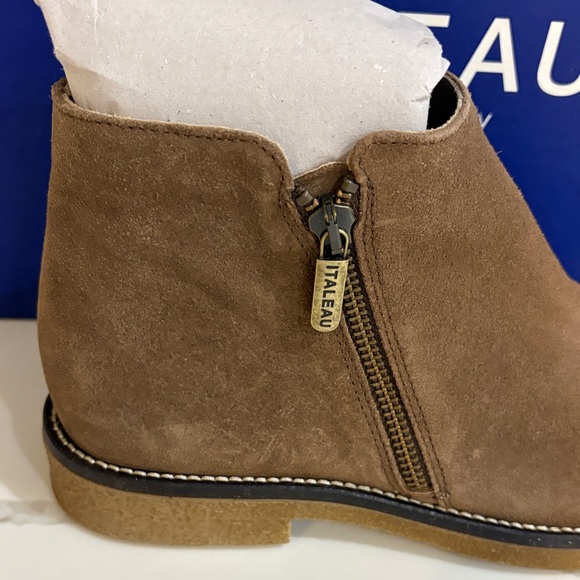Elegant Brown Suede Ankle Boots- Weatherproof